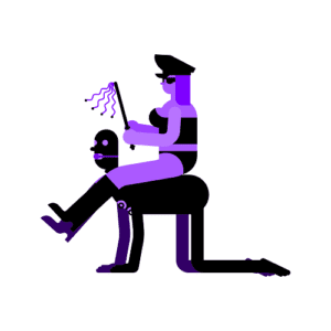 Vector image of domme riding a submissive