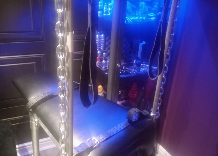 Whipping bench in a BDSM playroom County Durham UK