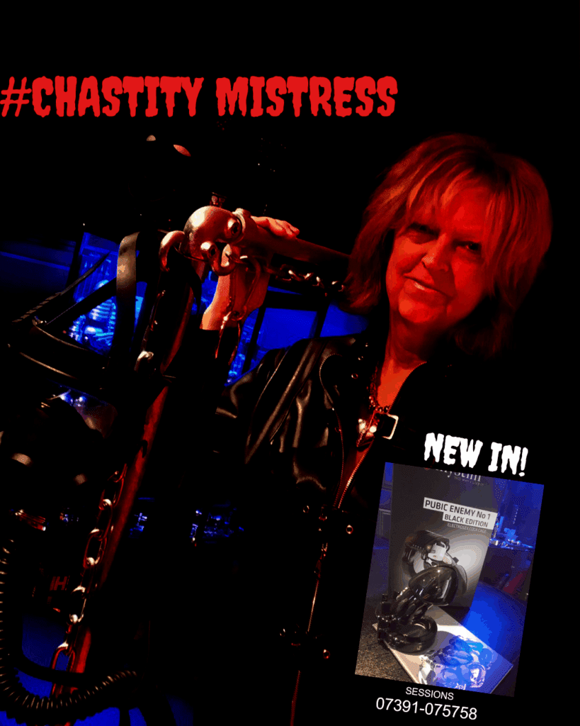Chastity Training Mistress with Public Enemy device inset